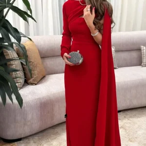 Robe formelle élégante pour femmes robe de bal asymétrique épaule dénudée longue ruban robes de soirée robe de Cocktail pour invités de mariage