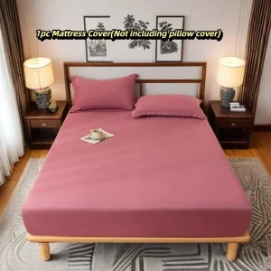 Couvrematelas bébé imperméable rose doux respirant antipoussière 100% polyester