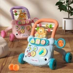 Marcheur apprendre à marcher bébé Lion jouet éducatif interactif 01 ans 4 roues design coloré balles incluses plastique durable facile à manipuler