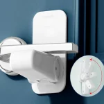 Serrure de sécurité universelle ABS pour bébé dispositif de protection de porte pour enfant serrures Antiouverture sans vis pour garderobe réfrigérateur et salle de bain  Blanc