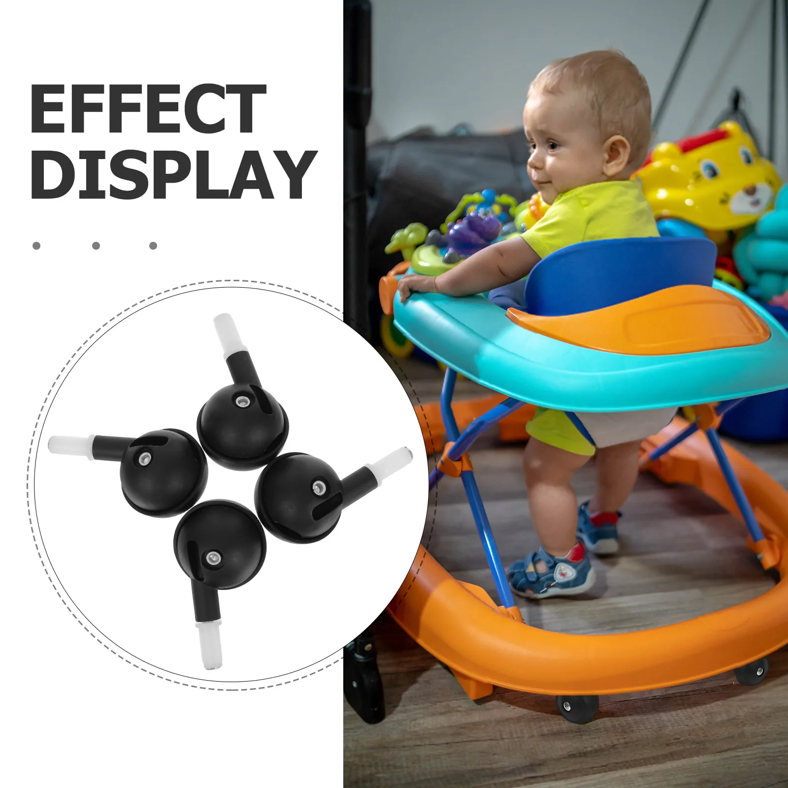 4 pièces roulettes universelles silencieuses en plastique pour meubles poussettes et chariots bébé  Remplacement facile