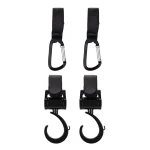 Crochet rotatif poussette suspension universelle fixation sécurisée organisation espace accessoire bébé style moderne noir robuste facile d&rsquo;utilisation idéal voyage gain de place sécurité optimale portage enfant