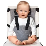 Chaise enfant avec ceinture de sécurité antidérapante pour salle à manger protection bébé réglable en hauteur coloris gris