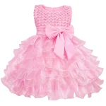 Robe princesse fille Tutu nœud papillon perles robe de bal mariage anniversaire occasion spéciale vêtements formels