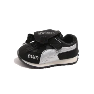 Chaussures enfants baskets sport semelle souple antidérapante velcro noir gris 25 ans Chaussures enfants baskets sport semelle souple antidérapante velcro noir gris 25 ans