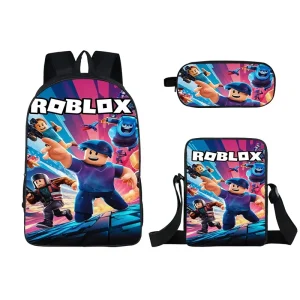 Roblox Ensemble sacs à dos 3 en 1 pour enfants sac à livres école sac bandoulière trousse crayons sac voyage étanche adolescents Design coloré univers Roblox Roblox Ensemble sacs à dos 3 en 1 pour enfants sac à livres école sac bandoulière trousse crayons sac voyage étanche adolescents Design coloré univers Roblox