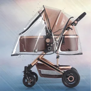 Housse de pluie universelle étanche pour landau, accessoires de poussette pour bébé, bouclier anti-poussière Transparent, fermeture éclair ouverte pour poussette, imperméable
