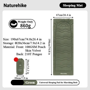 Matelas camping Naturehike en coton lavable machine universel portable pliant sieste bureau outdoor green Matelas camping Naturehike en coton lavable machine universel portable pliant sieste bureau outdoor green