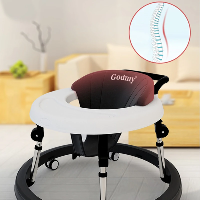 Trotteur bébé Godmy 518 mois roulettes pivotantes pliable multifonctionnel antiroulement antijambe siège réglable en hauteur sécurité maximale confort optimal