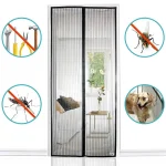 Rideau antiinsectes magnétique filet de porte antidouche moustiquaire extensible protection antimoustiques design moderne usage domestique familial et voyage