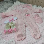 Tenue d&rsquo;hôpital pour nouveaunée fille romper en dentelle et tulle à paillettes couverture incluse vêtements princesse Boho ensemble photo  rose