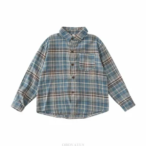 Tenue décontractée assortie famille chemise en flanelle parent enfant look uni automne hiver doux confort