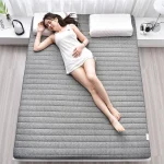 Coussin de matelas en latex literie épaisse pour usage domestique semelle pour usage simple ou double coussin de matelas pliable en coton à mémoire de forme  gris