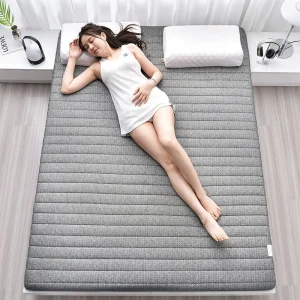Coussin de matelas en latex literie épaisse pour usage domestique semelle pour usage simple ou double coussin de matelas pliable en coton à mémoire de forme  gris