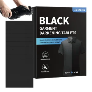 Tablettes noircissement vêtements noir uniforme intensité couleur restauration décoloration lavage maintien couleur Tablettes noircissement vêtements noir uniforme intensité couleur restauration décoloration lavage maintien couleur