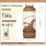 Sac de couchage enfants BISINNA design écureuil ultraléger camping printemps été randonnée voyage 140x70cm