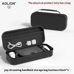 Étui portable pour PS5 et PSP sac de rangement EVA rigide AOLION noir protection antichoc compartiments pour câbles et accessoires design moderne compact et durable