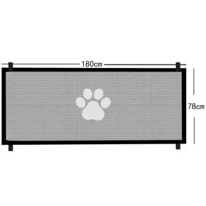 Barrière de sécurité métallique pour bébé balcon et animaux maille hexagonale 180x78cm design moderne empreinte de patte fixations stables haute durabilité Barrière de sécurité métallique pour bébé balcon et animaux maille hexagonale 180x78cm design moderne empreinte de patte fixations stables haute durabilité