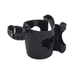 Support de gobelet multifonctionnel pour poussettes bébé fixation ajustable design moderne matériaux solides couleur noire