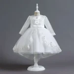Robe de soirée formelle pour filles robe de cérémonie princesse dentelle satinée taille 36 ans occasions spéciales mariage baptême fête
