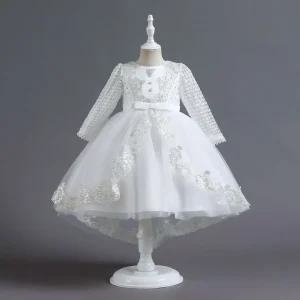 Robe de soirée formelle pour filles robe de cérémonie princesse dentelle satinée taille 36 ans occasions spéciales mariage baptême fête