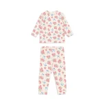 Pyjama set enfant vêtements de maison bébé chemise à manches longues pantalon élastique coton doux design floral mignon confort nocturne usage quotidien