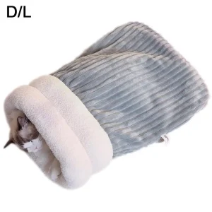 Sac de couchage peluche pour chat douillet nid sécurisant hiver été confortable intérieur moderne