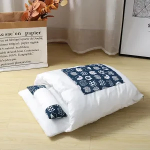 Sac de couchage chaud pour chat hiver lits amovibles confort style mignon 100% coton nid douillet