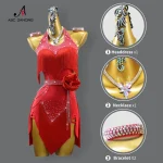 Robe de danse latine pour filles vêtements de scène élégants accessoires inclus style moderne qualité supérieure performances artistiques