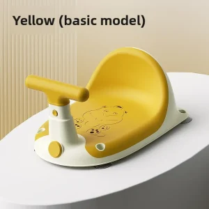 Siège de bain pour bébé tabouret antidérapant universel baignoire bébé sûre support ergonomique avec illustration d&rsquo;ours mignon facile à nettoyer