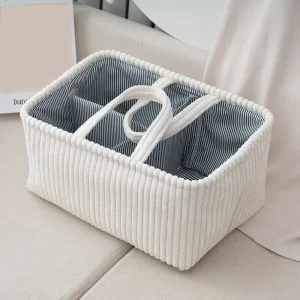Organisateur bébé multifonctionnel panier rangement portable sac à langer sac à couches tissu doux style moderne