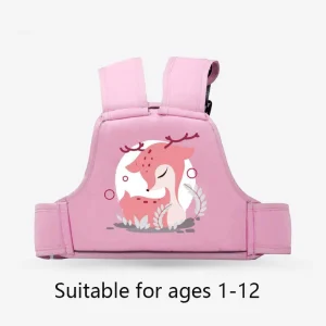 Gilet de sécurité aquatique pour enfant 112 ans rose pâle motif faon rembourré ajustable confortable protection enfants activités nautiques cadeau