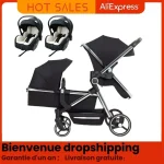 Poussette double jumeaux newborn haute qualité matériels storage portable sécurité 03 ans facile à utiliser durable légère versatile