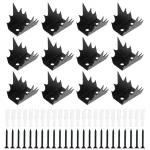 Clôture de sécurité antiescalade en acier robuste pointes métalliques mur de sécurité extérieur antivol 12 pièces