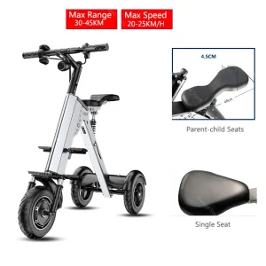 Scooter Électrique Mini Pliable 3 Roues Aluminium Adulte Enfant Confort Famille Usage Urbain