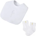 Ensemble Chaussons Chaussettes bébé garçon Premiers Pas Antidérapant Confort Baptême Anniversaire Équipement bébé