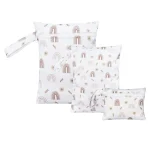 Sac à couches pour bébé 3 pièces imperméable.organisateur de rangement sac de voyage support sec pour bébé 036 mois style moderne motifs fleuris facile à transporter
