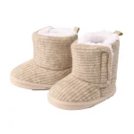 Bottines d&rsquo;intérieur bébé fille et garçon hiver chaud fausse fourrure sangle latérale antiglisse confortable usage domestique
