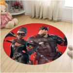 Tapis rond Fortnites forteresse nuit 3D antidérapant salle de bain cuisine salon bébé 612 ans