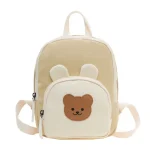 Sac à dos enfant mignon avec motif ours en toile polyester idéal pour l&rsquo;école ou les sorties