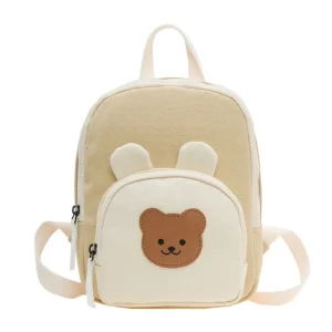 Sac à dos enfant mignon avec motif ours en toile polyester idéal pour l&rsquo;école ou les sorties