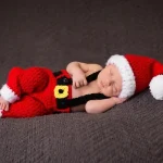 Tenue photo bébé nouveauné barboteuse rouge en polyester doux accessoires photo bébé style rétro