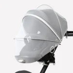 Couverture antimoustiques pour poussette avec fermeture éclair filet de protection bébé été gris clair