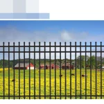 Clôture jardin bébé aluminium noir sécurisée 6×8 panneau plat lame ronde personnalisable style moderne