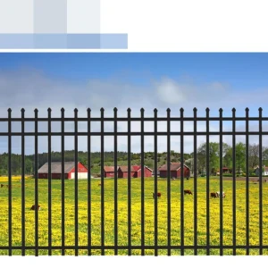 Clôture jardin bébé aluminium noir sécurisée 6×8 panneau plat lame ronde personnalisable style moderne