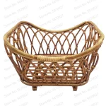 Panier en rotin naturel pour bébé accessoire de rangement déco lit de bébé panier à langer tissage main bambou style vintage usage multiple écolo sécuritaire