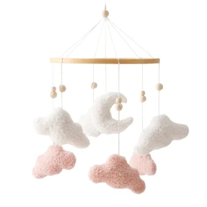 Hochet Mobile berceau bébé 012 mois jouet suspendu en feutre doux ours lune nuages déco chambre bébé douillet Montessori éveil sensoriel