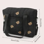 Sac de rangement pour poussette Black Bear Head  Grande capacité polyester durable compartiments multiples idéal pour maman en déplacement