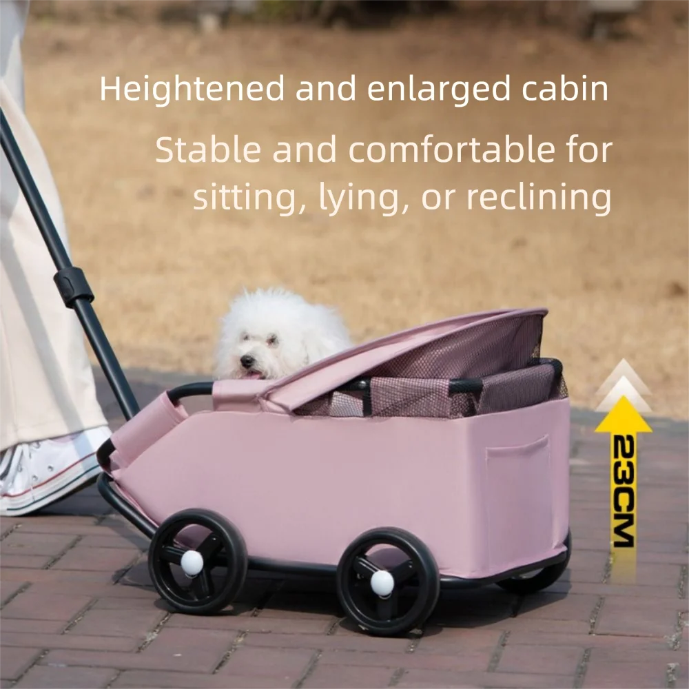 poussette pour animaux de compagnie pliable à 4 roues respirante 360 ° poignée rotative voyage chien landau poignée rétractable grande capacité chariot pour animaux de compagnie chats poussette pour animaux de compagnie pliable à 4 roues respirante 360 ° poignée rotative voyage chien landau poignée rétractable grande capacité chariot pour animaux de compagnie chats