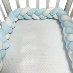 Protègelit en peluche tressée pour bébé 1M/2M/3M/4M coussin de sécurité pour lit de bébé amortisseur de chutes 3 actions  1M